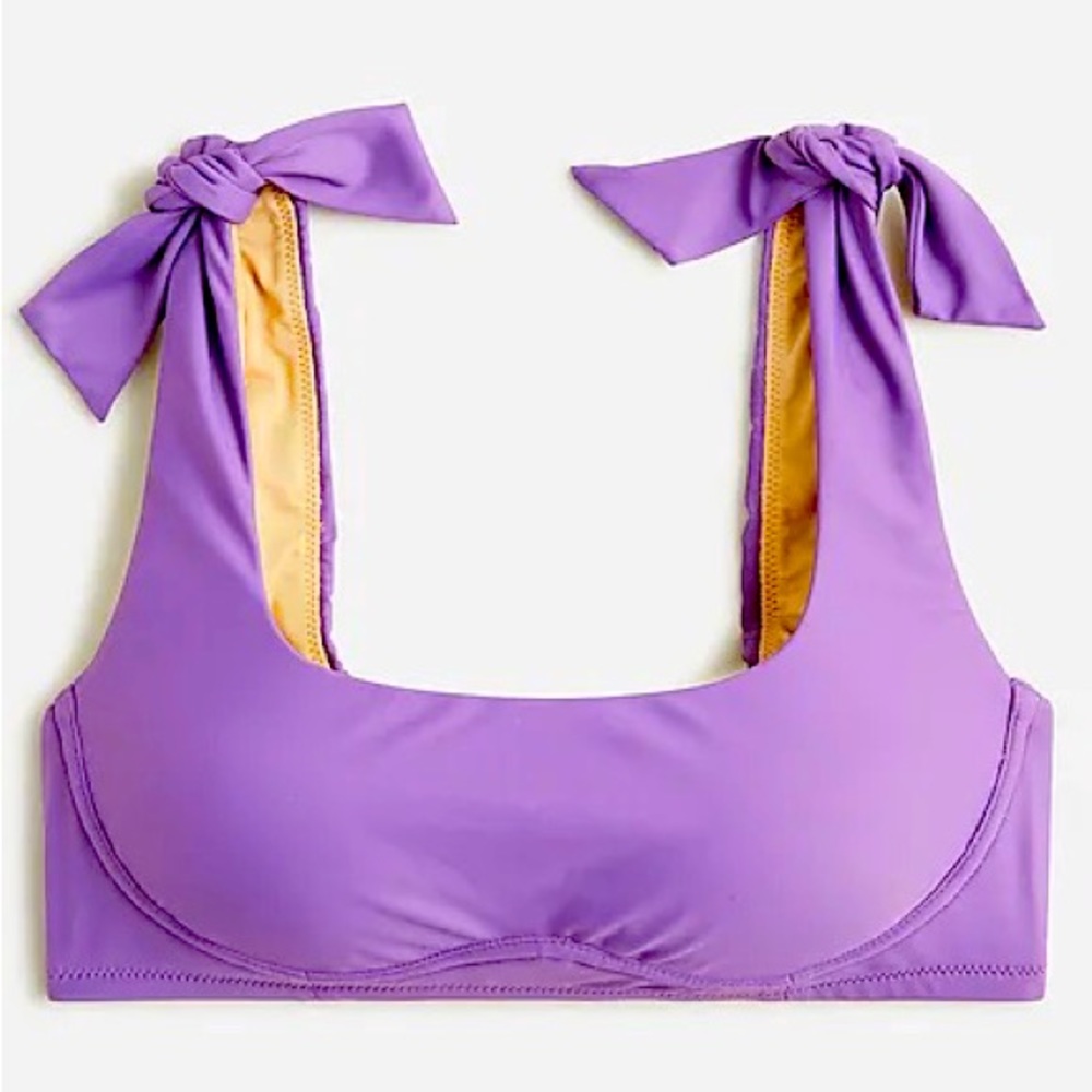 J. Crew Tie-shoulder scoop neck bikini top